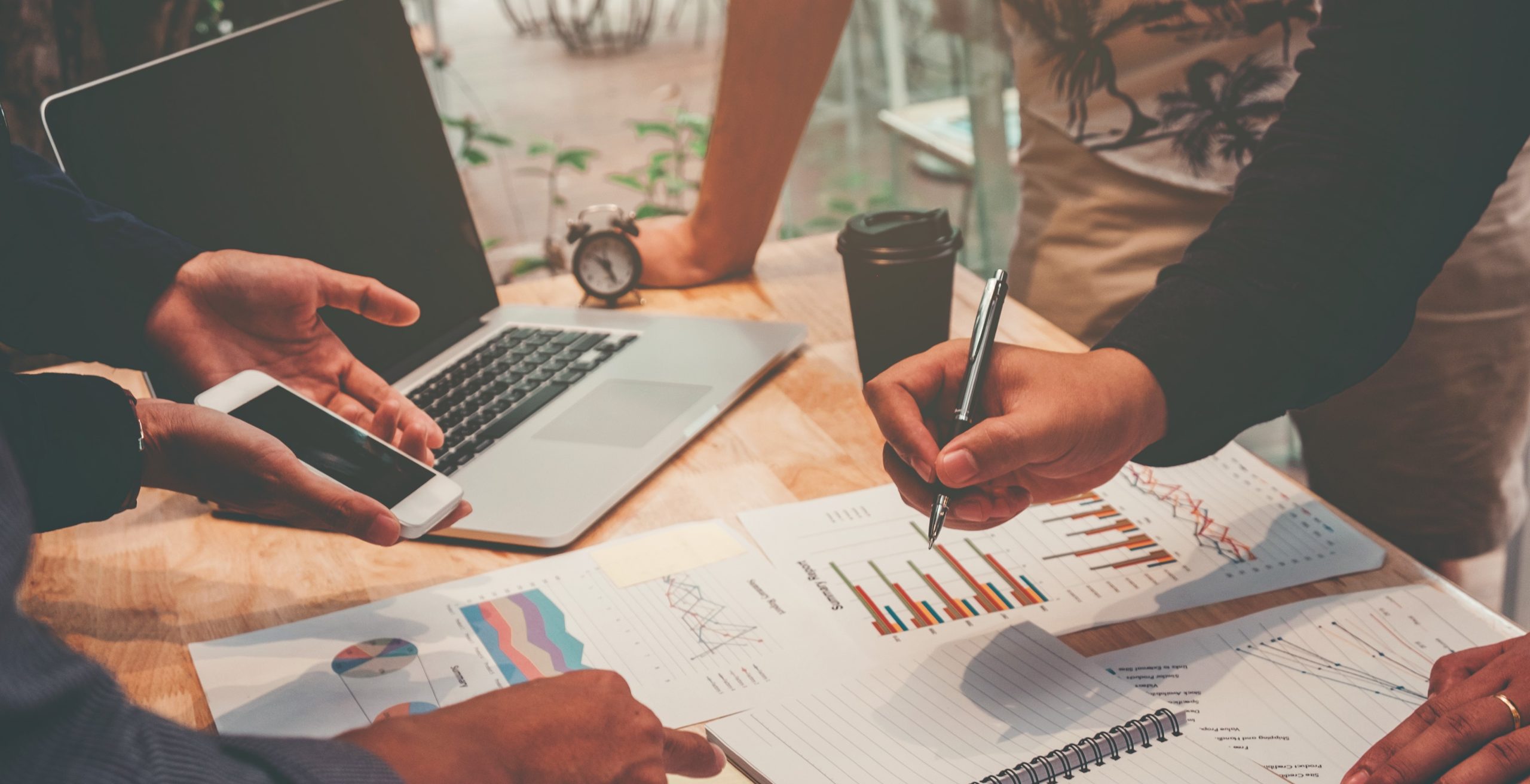 Teamwork Start up business team meeting working on Laptop new bu