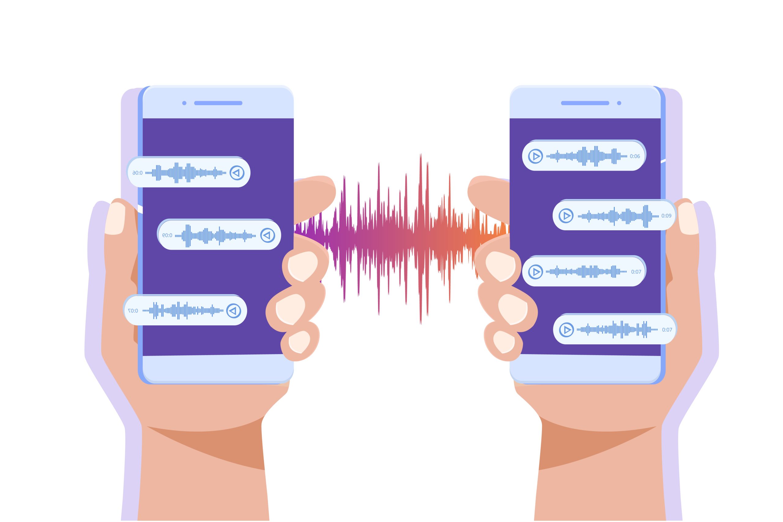 Voice Messages , event notification. Vector illustration flat style.